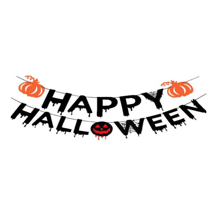 Dây chữ Happy Halloween bằng vải dạ trang trí lễ hội hóa trang Halloween (2 mẫu)