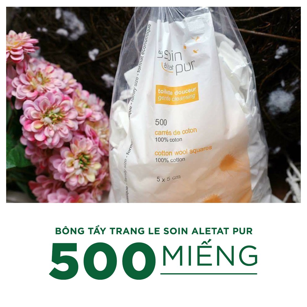 Bông tẩy trang Le Soin Aletat Pur 500-600 miếng