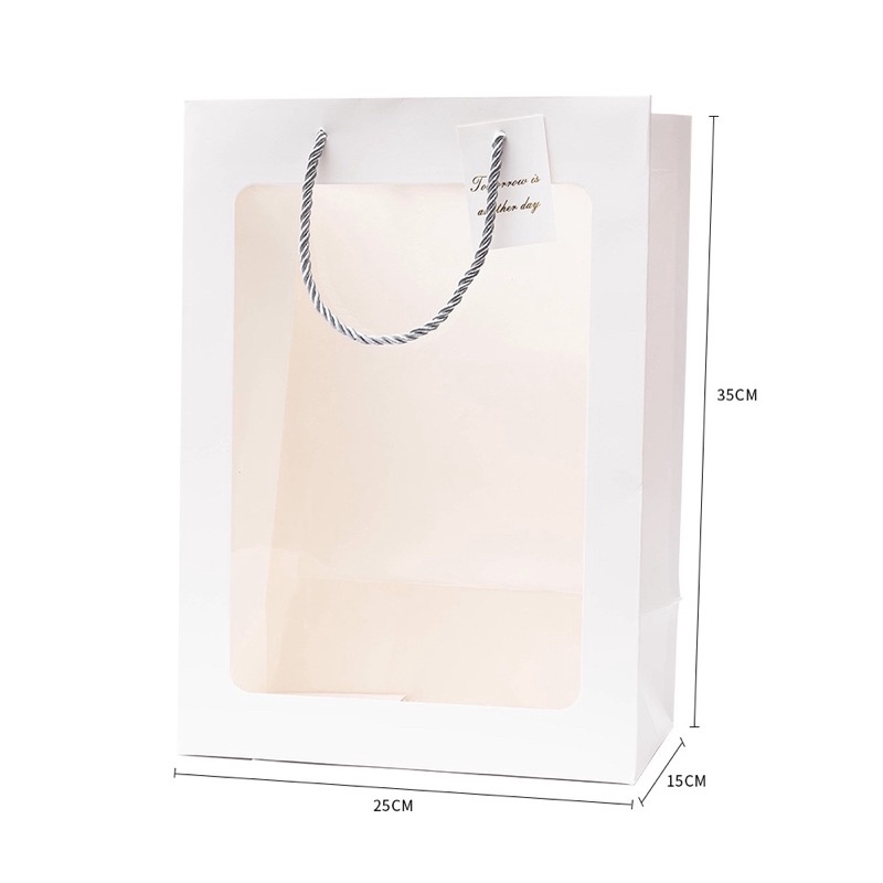 túi đựng quà có cửa sổ 25x15x30cm (ko Tag)