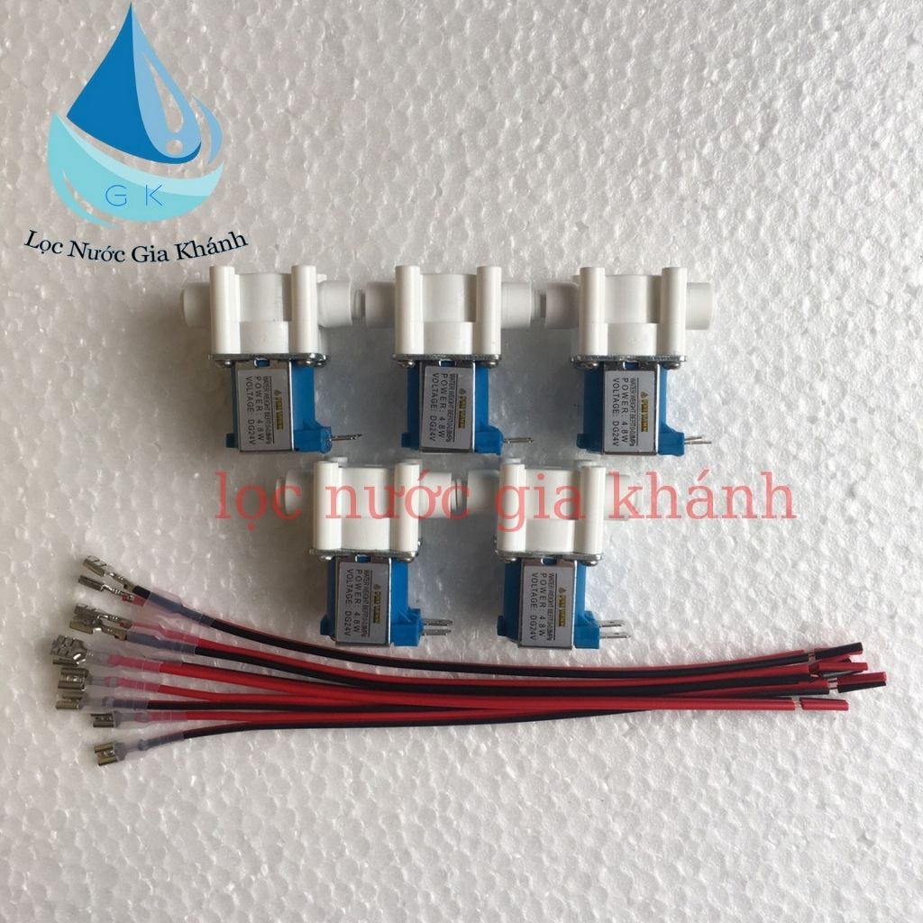 combo 5 van điện từ nối nhanh 24v máy lọc nước kèm dây điện.