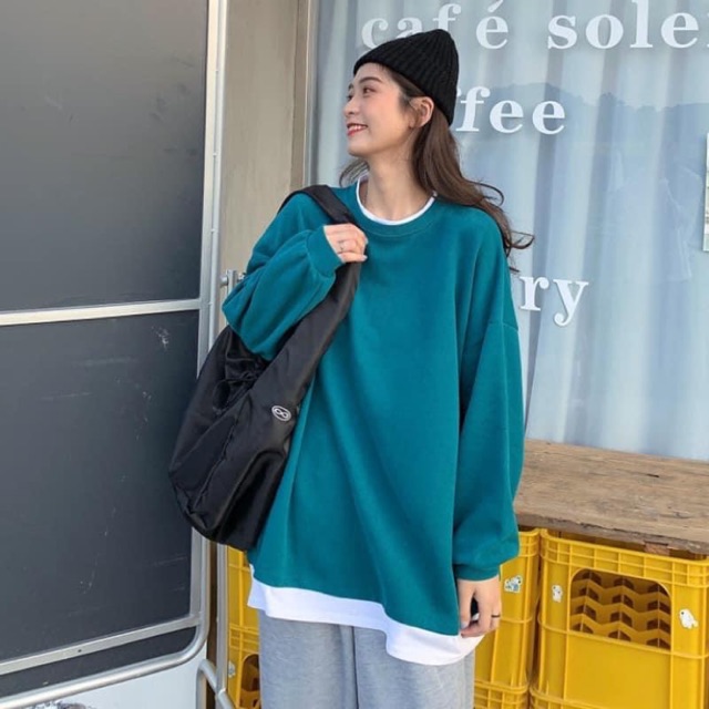 Áo nỉ nữ phong cách hàn quốc