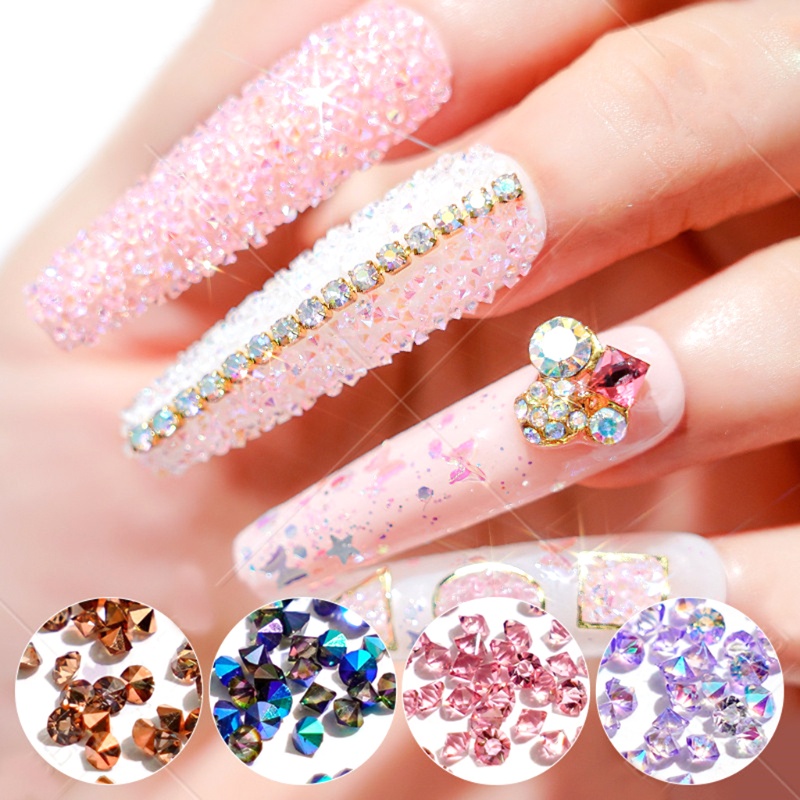 1 Túi Phụ Kiện Trang Trí Móng Tay 3D Nhiều Kích Cỡ Chuyên Dụng Cho Salon