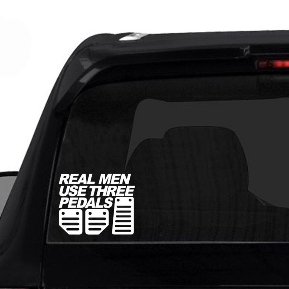 Giấy dán xe hơi in chữ Real Men Use Three Pedals cá tính