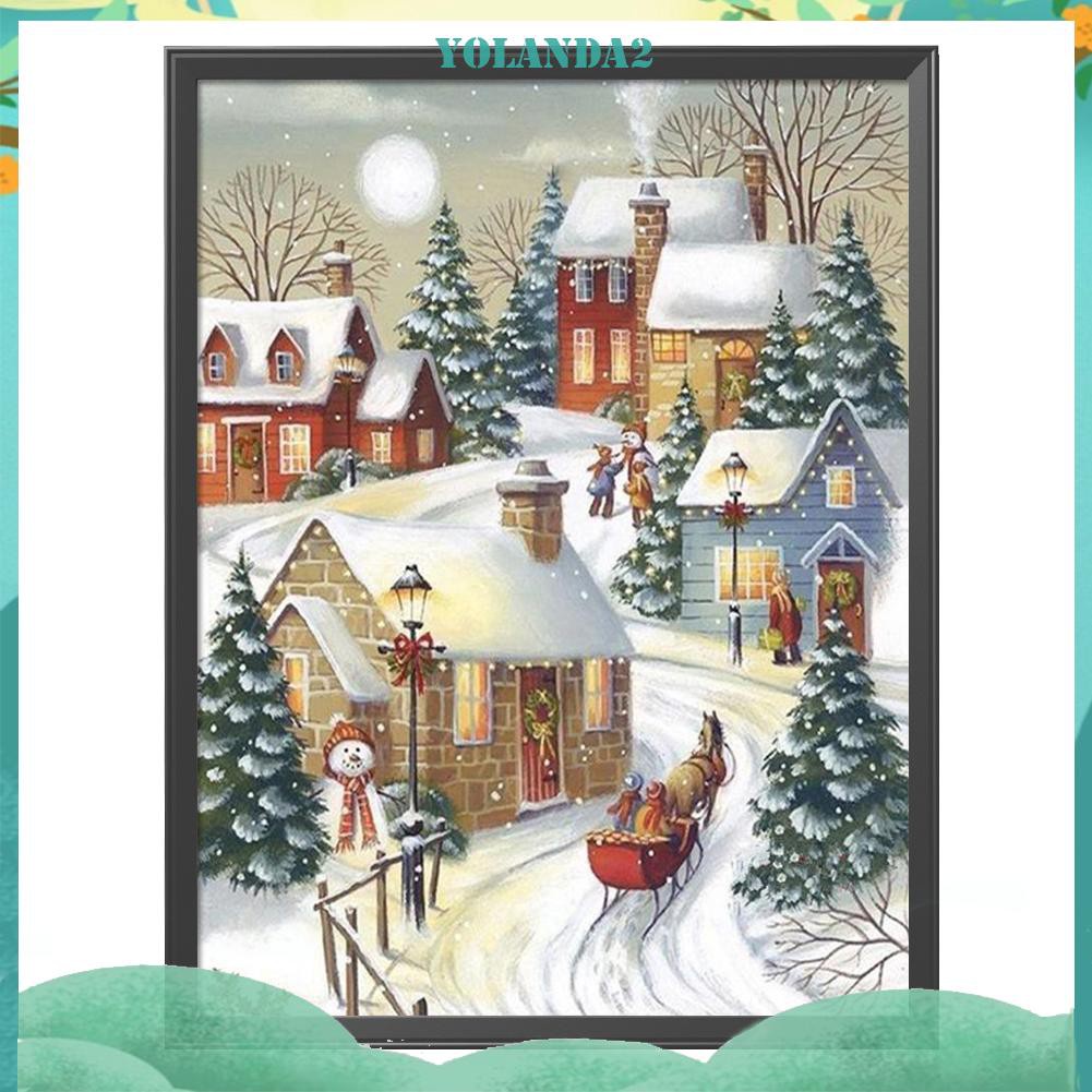 Bộ Tranh Thêu Chữ Thập Diy 11ct Hình Bông Tuyết Toàn Bộ