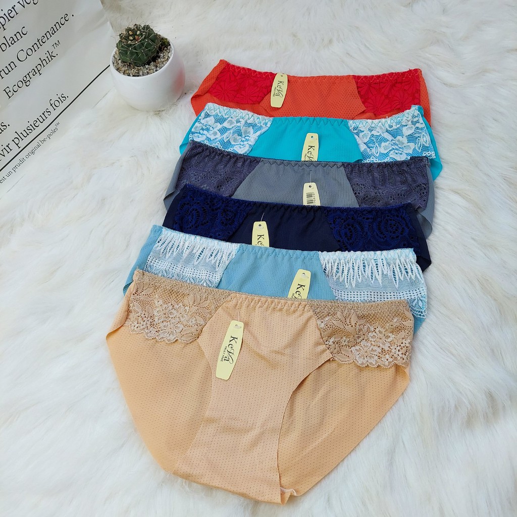 Quần nữ phối ren thông hơi, thoáng mát - lotren - Freeship