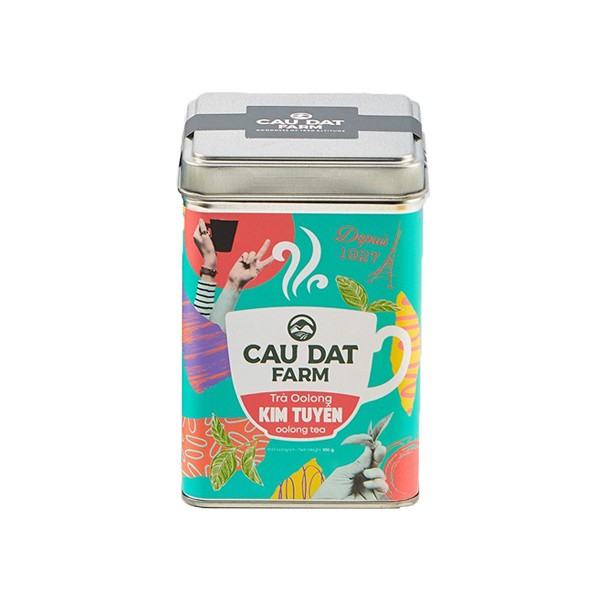 Trà Oolong Cầu Đất Farm hộp thiếc 100g
