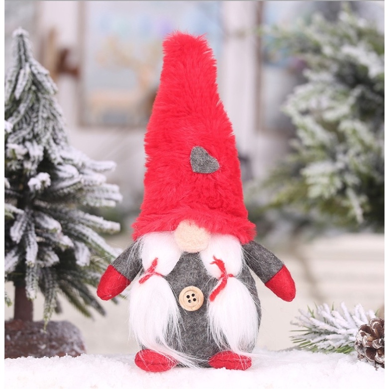 NHỒI BÔNG THẦN LÙN GIỮ VƯỜN TRANG TRÍ GIÁNG SINH - Plump gnome Xmas decoration