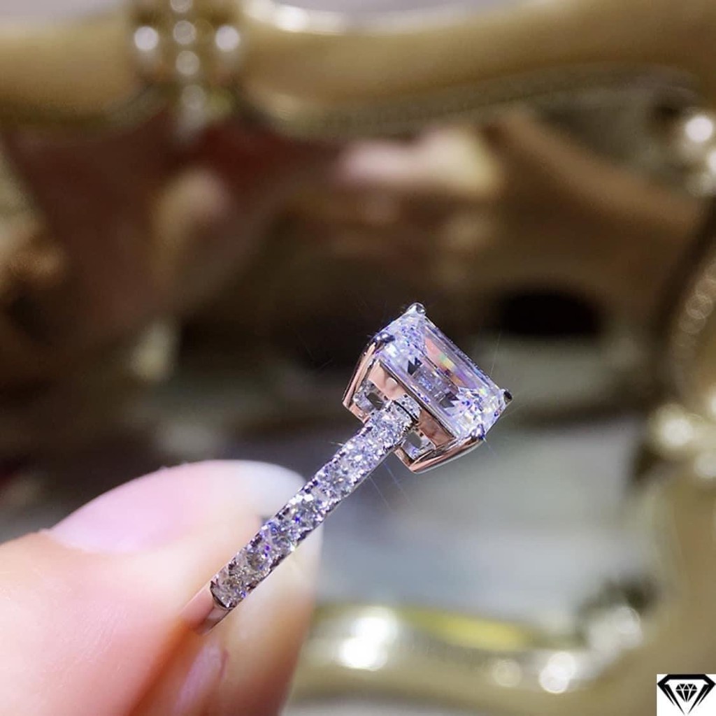 Nhẫn nữ ổ vuông đẹp bạc ta