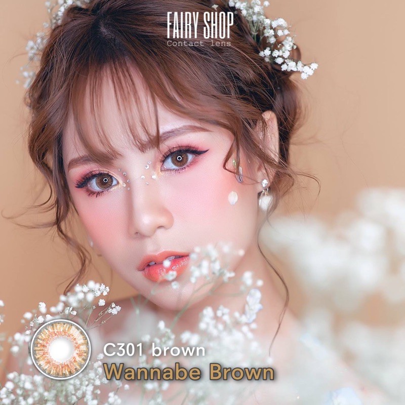 Kính Áp tròng Wannabe Brown 14.2MM - Kính Áp Tròng FAIRY SHOP CONTACT LENS độ 0 đến 6