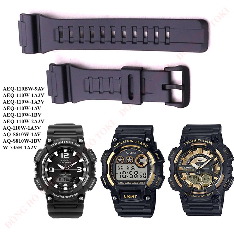 Dây đồng hồ casio AQ-S810W, AEQ-110, W-735, W-736 chính hãng