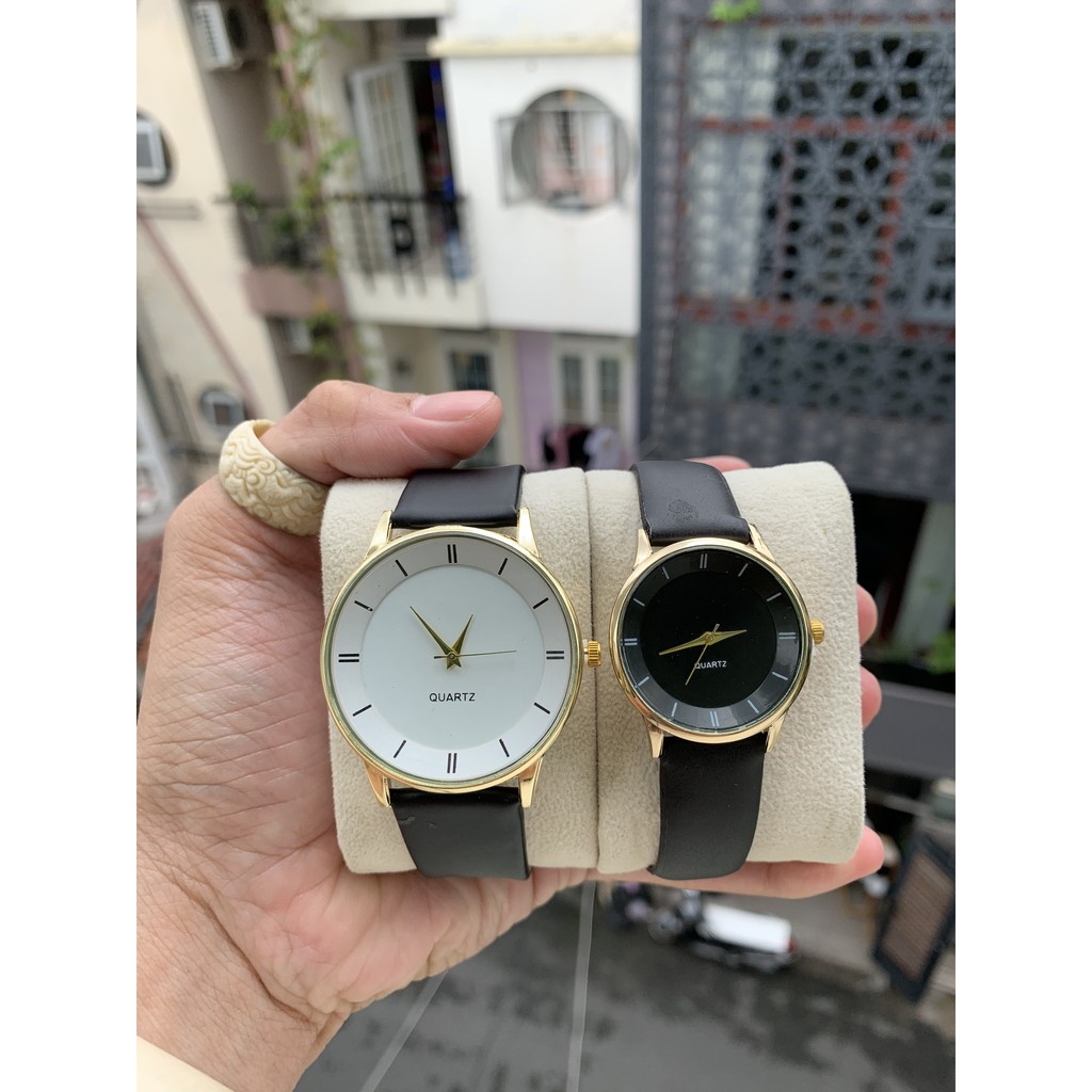 Đồng Hồ QUART Dây Da Nam Nữ Kiểu Dáng Đơn Giản