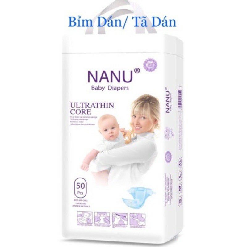 TÃ DÁN NANU BABY S100 M100 Mỏng Êm Thoáng, An Toàn Cho Làn Da Bé Sơ Sinh