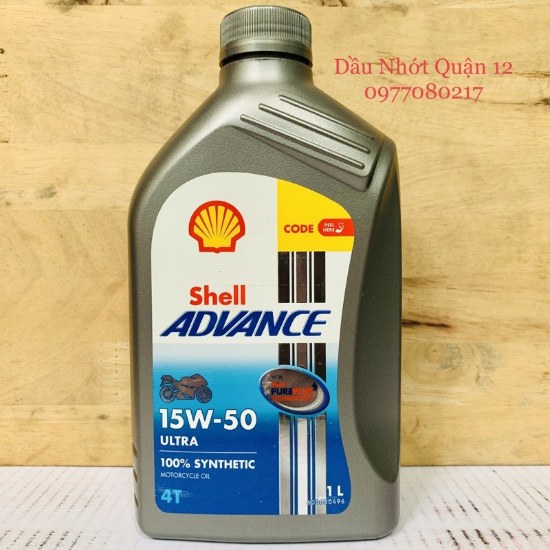 Nhớt Shell Advance Ultra 15W-50 Chuyên Dùng Cho Xe Moto Phân Khối Lớn Made in Thailand