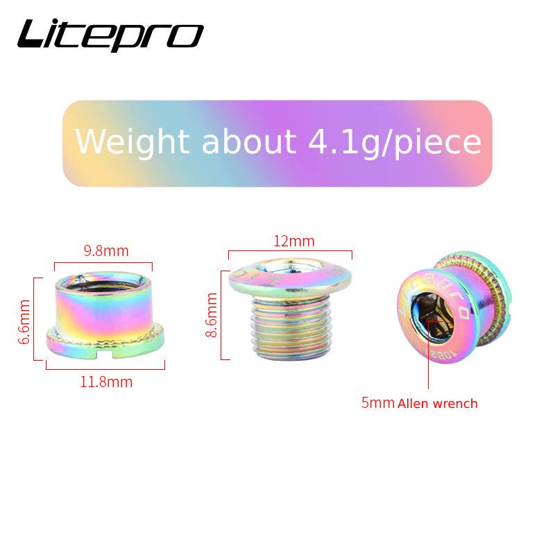 Bộ 5 Ốc Vít Bằng Thép Nhiều Màu Sắc Cho Xe Đạp Leo Núi Litepro