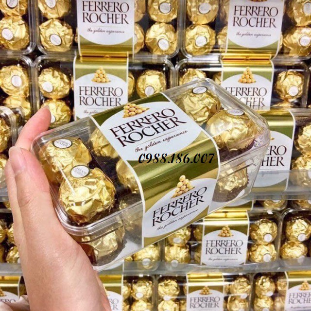 Sô cô la nhân hạt dẻ Ferrero Rocher 16 viên 200gr - 4008400163826 Date 12/2020