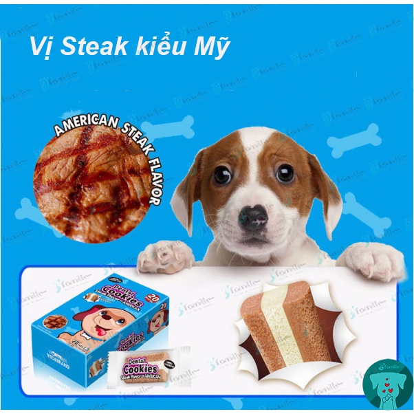 Snack làm sạch răng miệng JFamille, Bánh thưởng Cookie Phô mai Thụy sĩ và Steak kiểu Mỹ. Ngon xuất sắc. JF188