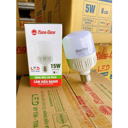 Bóng LED Cảm Biến Cảm Ứng Rada Chuyển Động Rạng Đông /9W/15W ánh sáng trắng [Chính hãng] [Rẻ vô địch]