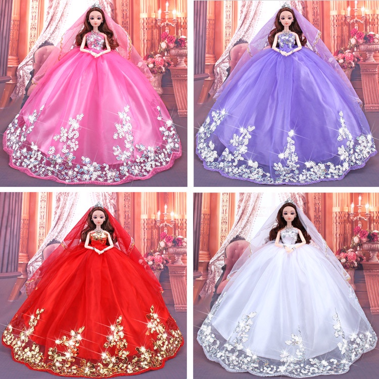 Váy cưới ,đầm dạ hội cho búp bê barbie, phong cách công chúa xinh xắn, thời trang, phụ kiện trang phục cho búp bê Barie,