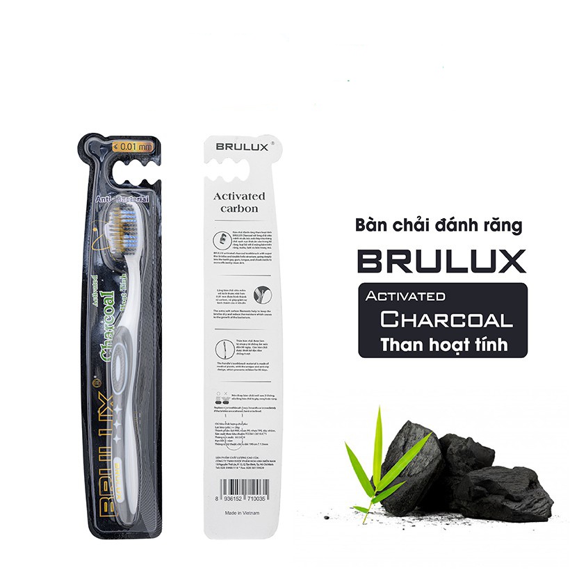 Bàn chải đánh răng Brulux - Bàn chải siêu mềm, than hoạt tính và trà xanh Dược Hoa Linh [Chính hãng]