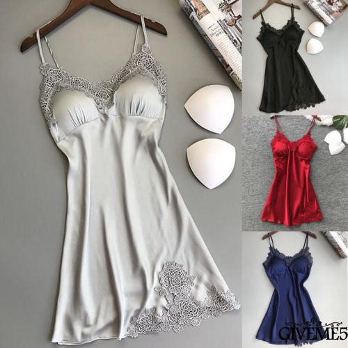 Đầm ngủ sát nách vải lụa satin thời trang quyến rũ