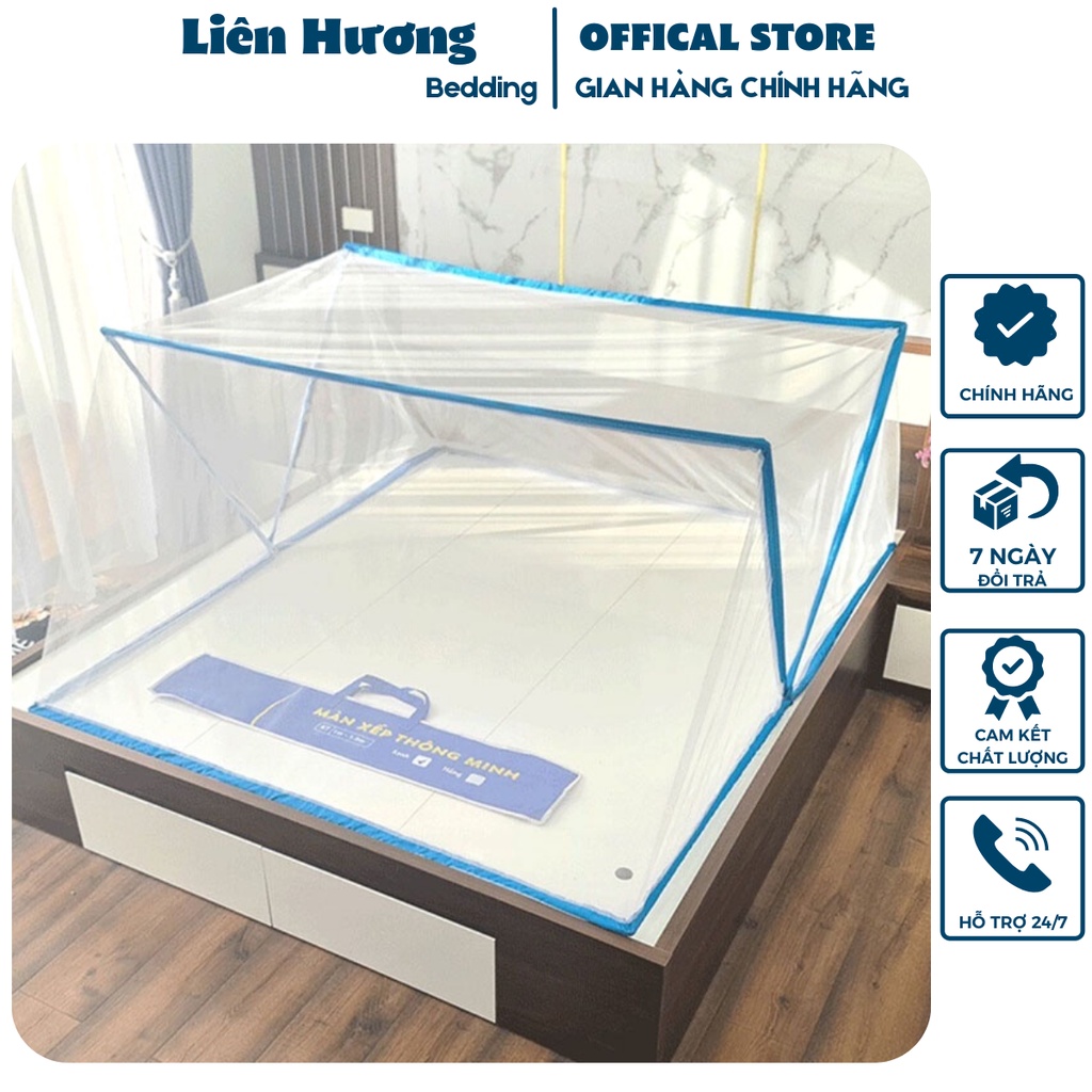 Màn chụp gấp gọn nhập khẩu cao cấp, Màn gấp gọn thông minh khung thép chắc chắn cứng cáp đủ kích thước