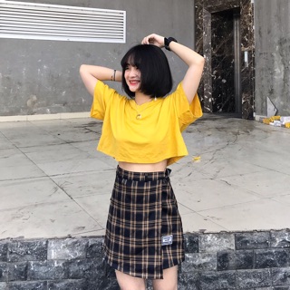 Chân váy caro vàng xinh