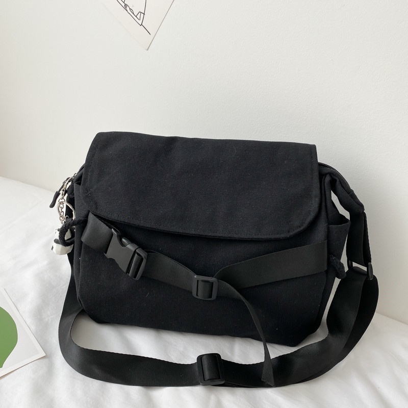 Túi Đeo Chéo Canvas Phong Cách Retro Thời Trang Cho Nam Nữ