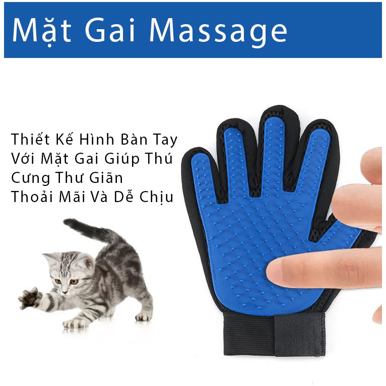 [Mã PET50K giảm Giảm 10% - Tối đa 50K đơn từ 250K] Găng Tay Tắm Và Chải Lông, Massage Chuyên Dụng Cho Chó Mèo