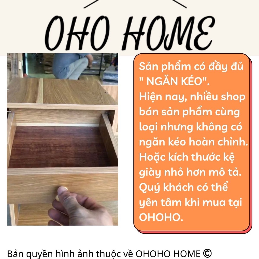 Kệ Giày Gỗ 5 tầng &quot;CÓ NGĂN KÉO&quot; Decor   - OHOHO HOME