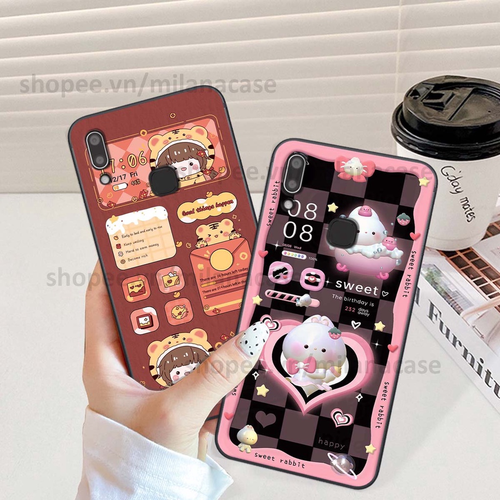Ốp Vivo Y91 / Y91c / Y93 / Y95 hình đồng hồ icon gấu mèo cute cực dễ thương ngộ nghĩnh