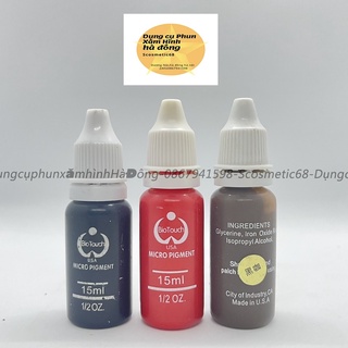 Mực học tập phun xăm Bio 3 màu đỏ đen nâu hỗ trợ tập trên da giả 15ml /scosmetic68