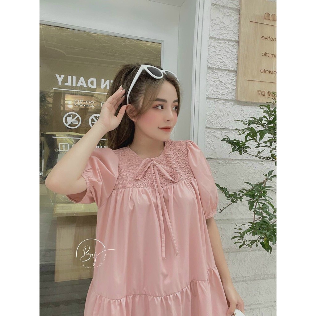 Đầm Nữ Babydoll Màu Hồng Phấn Xinh Xắn Chất Liệu Kate Xịn Thời Trang Nữ  Màu Sắc Nhã Nhặn