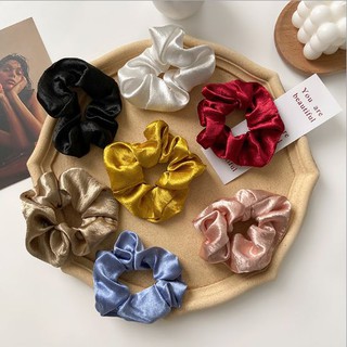 Cột tóc vải Scrunchies phi bóng nhiều màu CỠ LỚN
