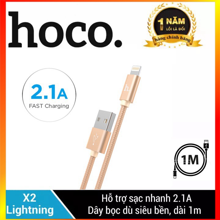 Cáp sạc Lightning HOCO X2 dài 1M /2M, truyền dữ liệu tốc độ cao - MrPhukien
