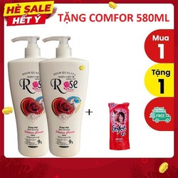 Combo 2 chai Sữa Tắm Dê Rose 8x Cao Cấp 1200ml /Chai - 2 chai Rose+ 1 comfor 580ml