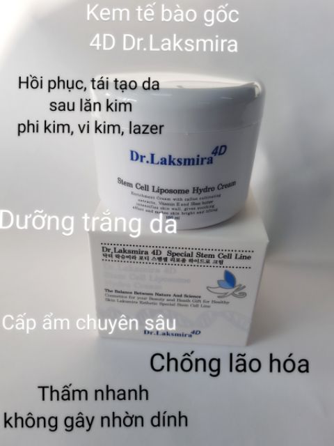 3 ống huyết thanh trắng da + 1 hũ kem tế bào gốc 4D Dr.laksmira