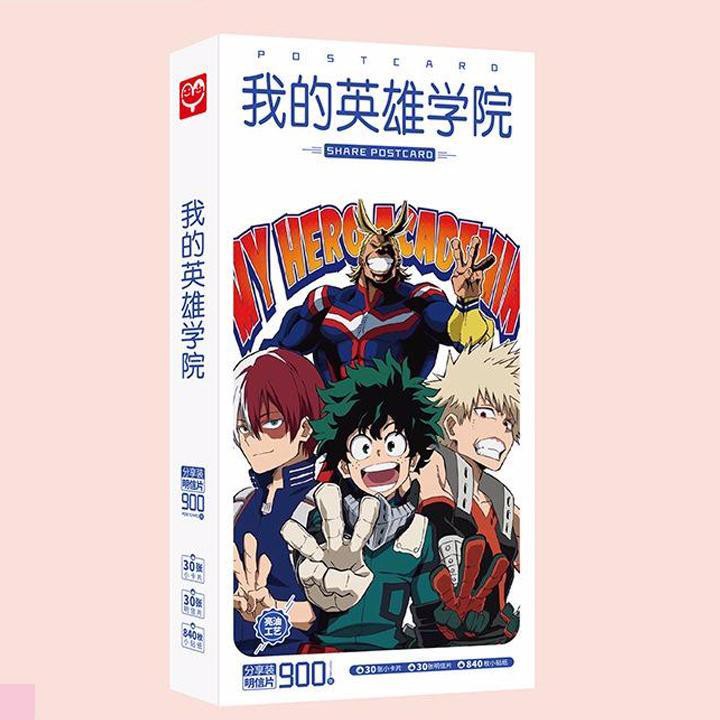 Postcard my Hero academia boku no học viện anh hùng hộp ảnh bộ ảnh có ảnh dán + lomo + postcard bưu thiếp anime chibi