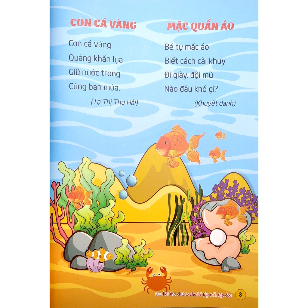 Sách 100 Bài Thơ Chữ To Cho Bé Tập Nói, Tập Đọc