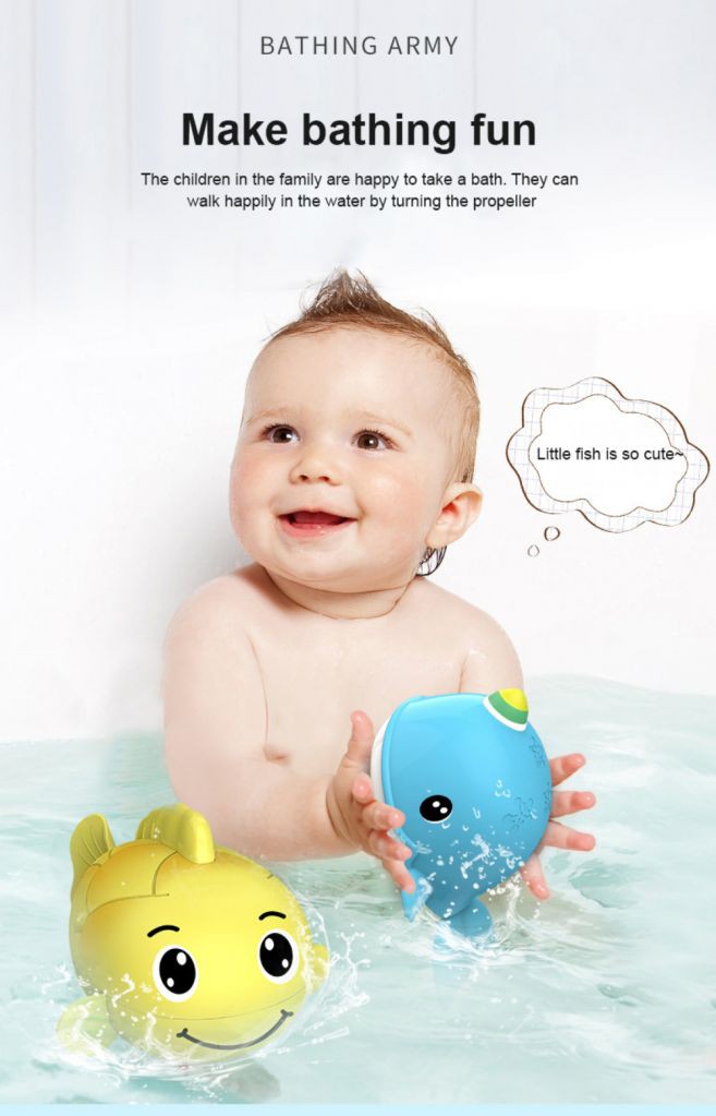 New baby shower animal toys water spray,Clockwork Chain baby bathroom children's toys 【Puue】