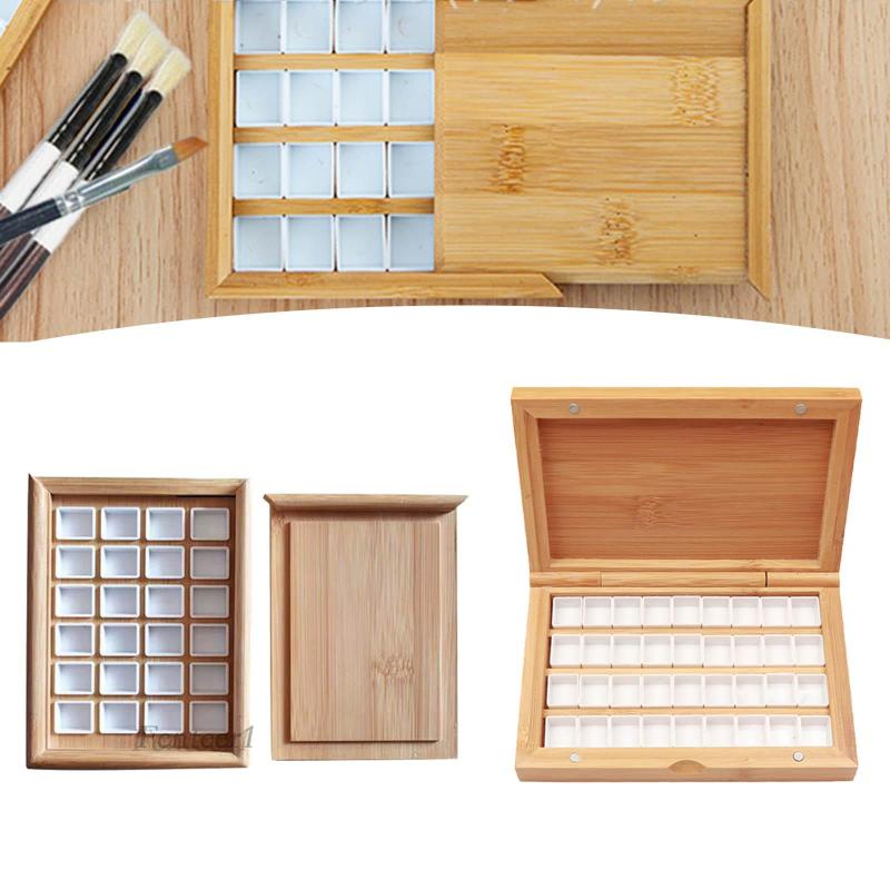 Hộp Đựng Màu Nước Rỗng Bằng Gỗ Dành Cho Học Sinh