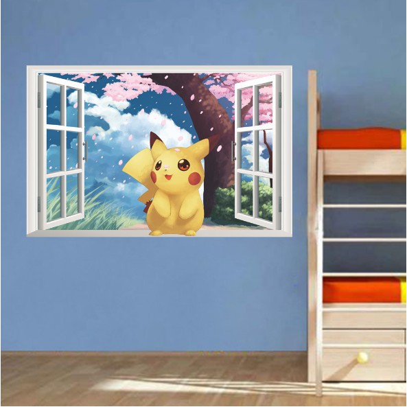 Decal trang trí khung cửa sổ POKEMON