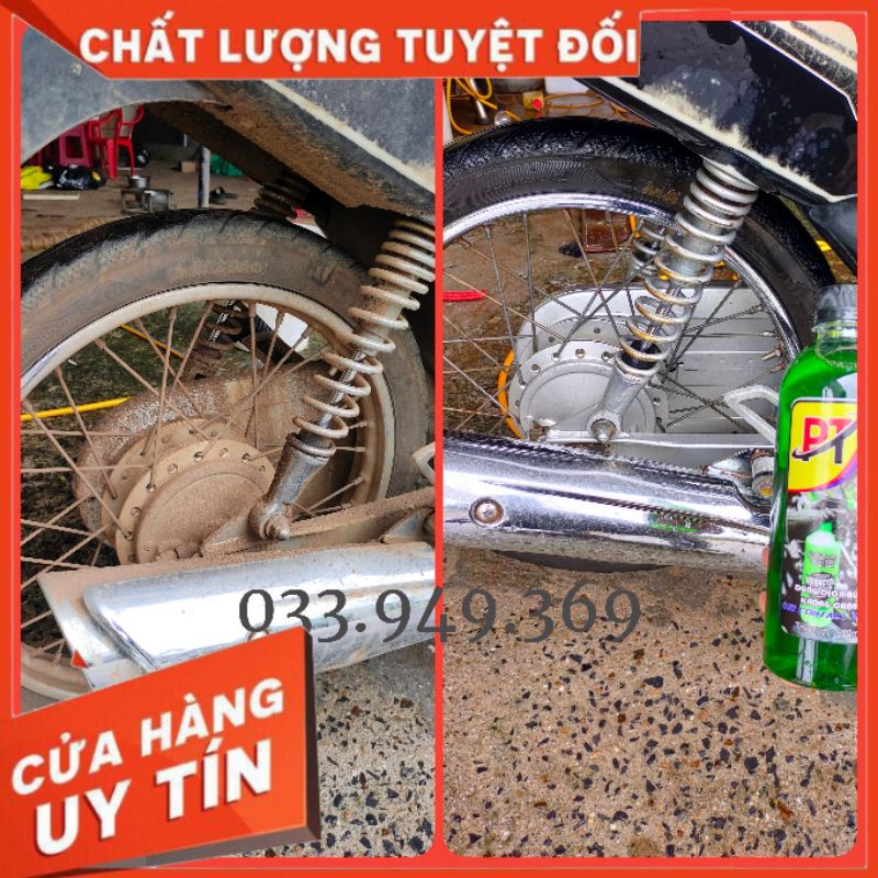 [TẶNG KÈM VÒI XỊT]DUNG DỊCH NƯỚC TẨY RỬA ĐẦU BÒ LỐC XE MÁY KHÔNG CHẠM SIÊU MẠNH , TẨY INOX , ỐNG CỔ BÔ , GẦM KHOANG MÁY