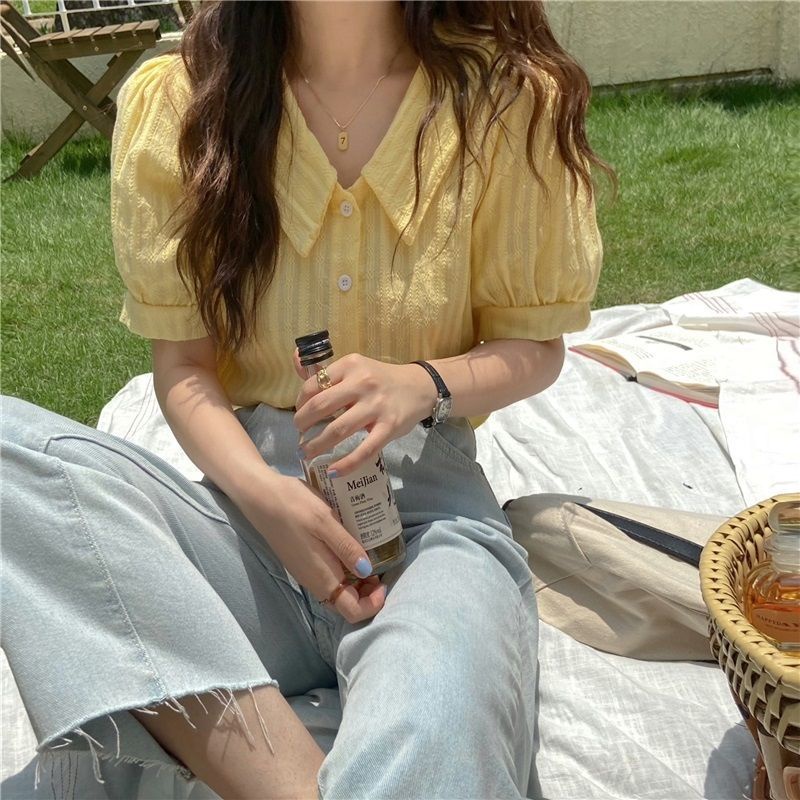 Áo Tay Ngắn Cổ Búp Bê Thời Trang Mùa Hè Hàng Mới Dành Cho Bạn Nữ