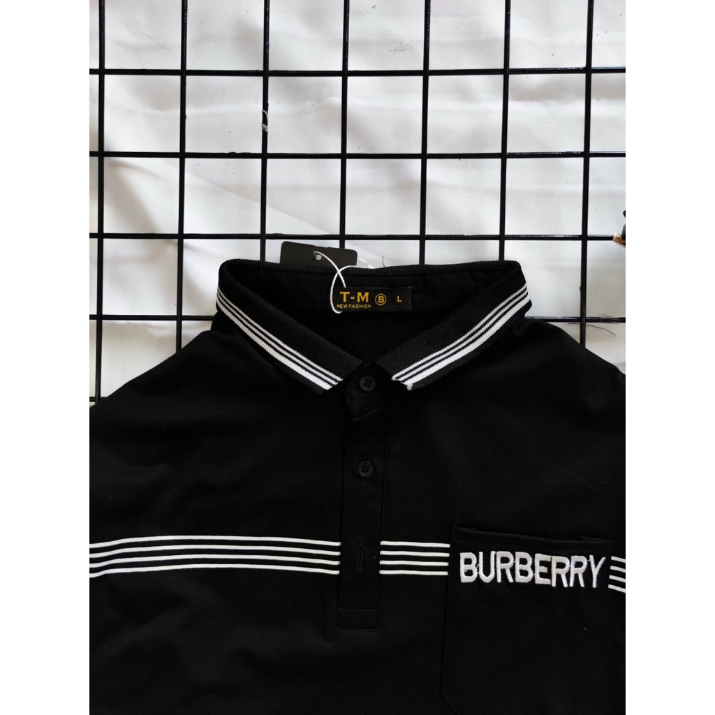 KT Store - Áo thun Nam Polo vải cotton cao cấp ngắn tay phối viền sọc, in chữ sang trọng lịch lãm | BigBuy360 - bigbuy360.vn