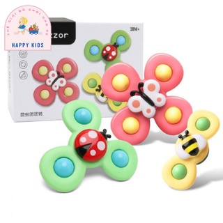 Con quay spinner 3 cánh cho bé cao cấp hộp 3 cái, con quay hình bướm, ong, cánh cam