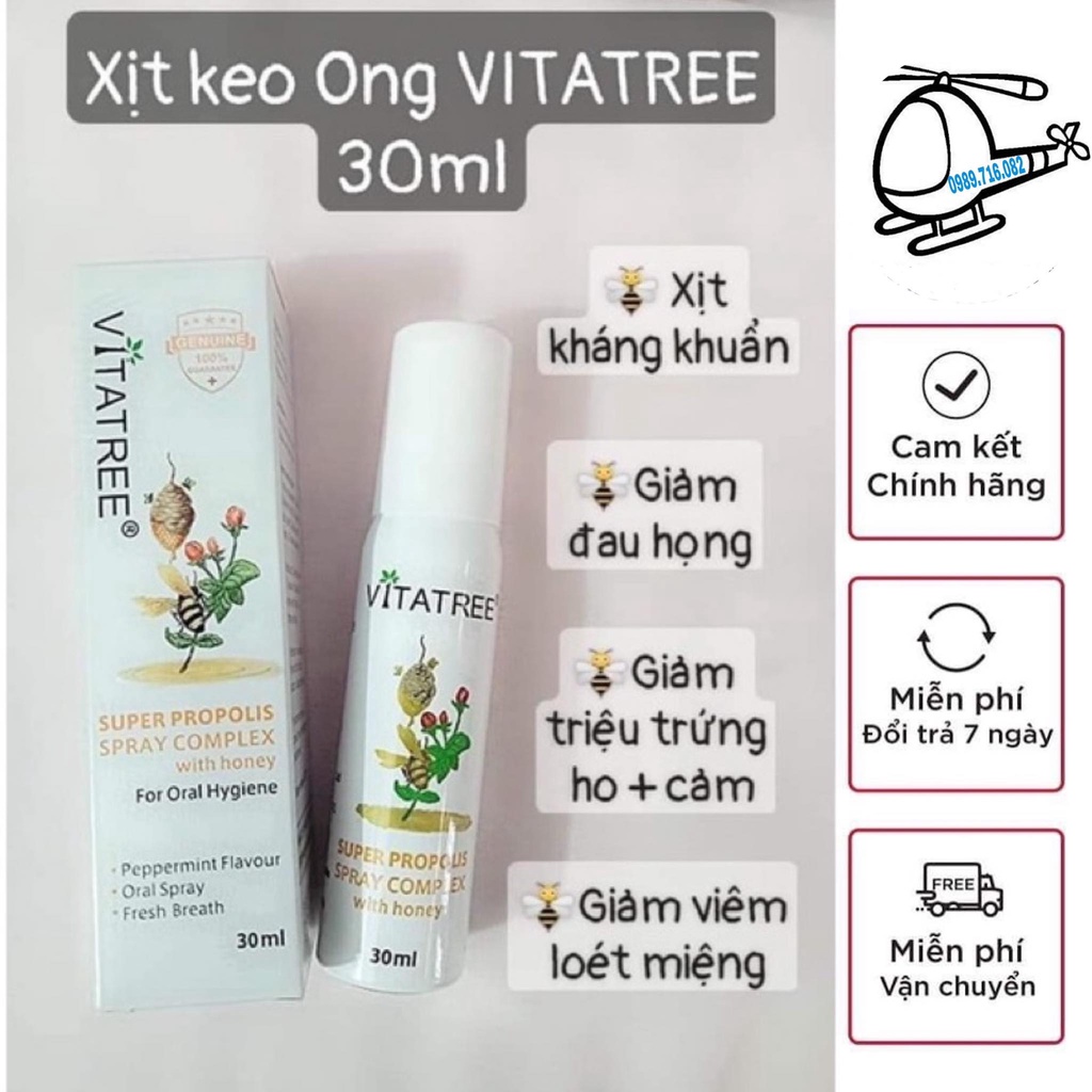 Chai xịt giảm đau họng keo ong Vitatree | BigBuy360 - bigbuy360.vn