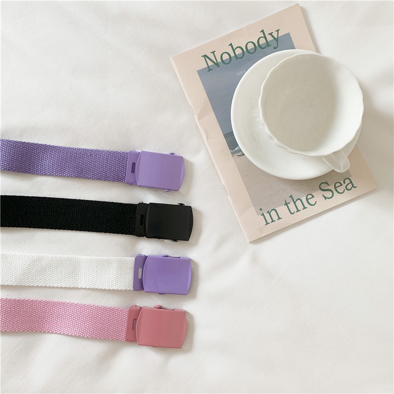 Thắt Lưng Vải Canvas Khóa Cài Đơn Giản Thời Trang Hàn Quốc 23500