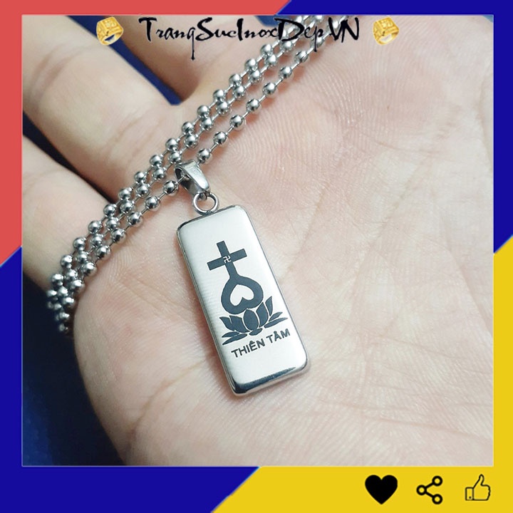 Dây chuyền trẻ em inox khắc dấu thiên tâm làm quà tặng cho bé yêu của bạn