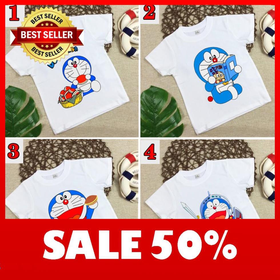 4 mẫu áo thun doremon trẻ em Vải Cotton thái in tại shop S034