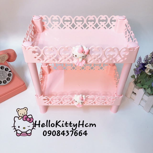 Kệ 2 tầng Hoa văn Hello Kitty